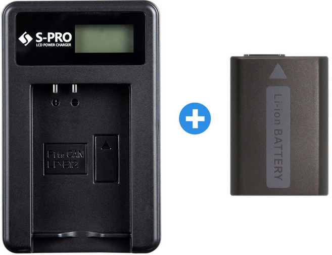 무료 NP-FW50 LCD 호환 충전기+배터리 NEX-5T F3 C3, 1개