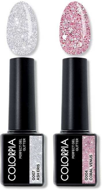 칼라피아 원스텝 퍼펙트젤 글리터 젤네일 세트, 1세트, 09. 애쉬에리스+코랄비너스