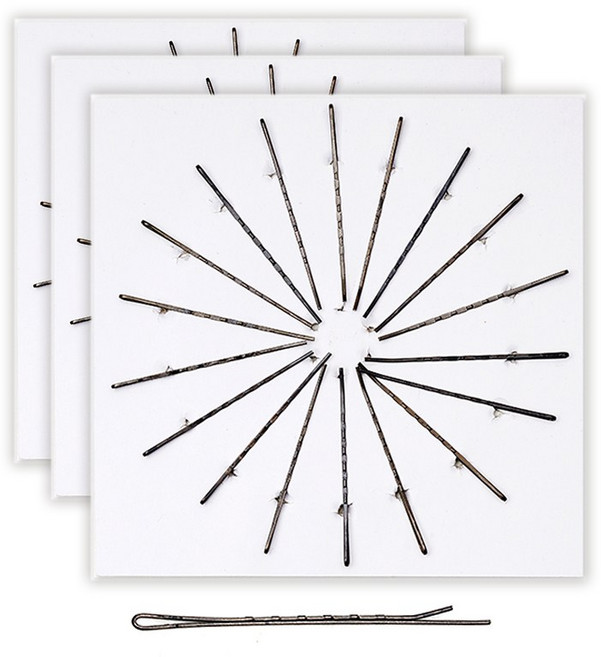 링하나 가장얇은 국산실핀 54P 기본 물결실핀 할머니실핀 잔머리정리 미용실 실핀 18P*3판 SR8