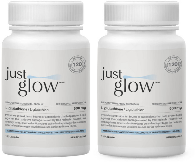 저스트글로우 퓨어 L-글루타치온 500mg, 2개, 120정