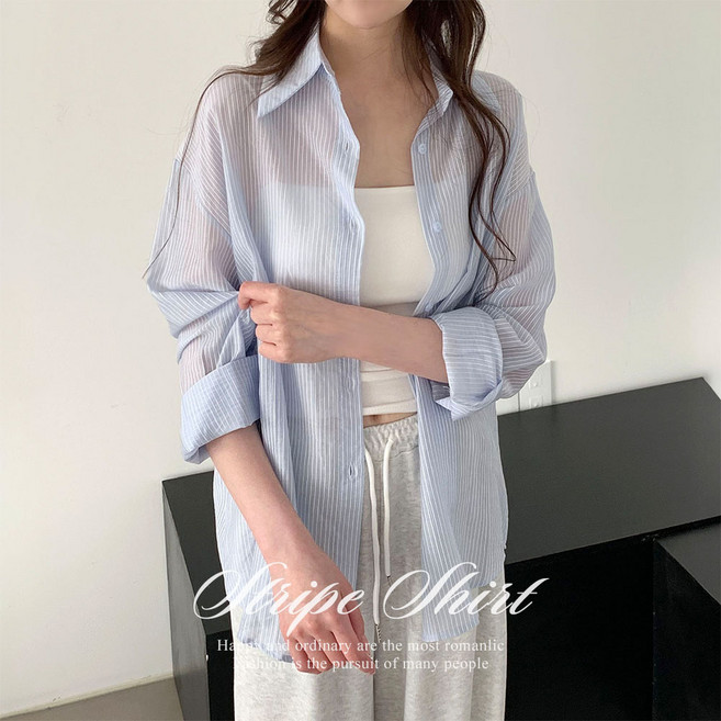 [순이] S.여성 소르베 스트라이프 셔츠 남방