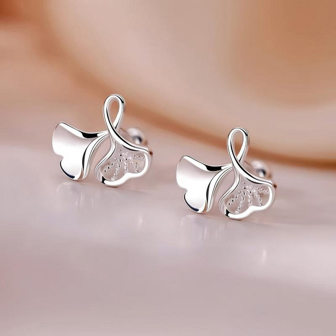 비비드칙 여자 미니 잎 999은침 귀걸이