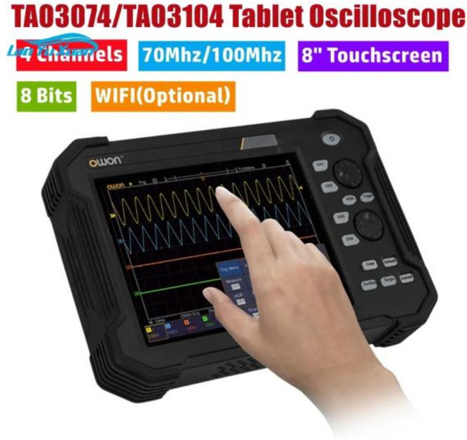 Owon 휴대용 태블릿 디지털 오실로스코프 TAO3074/3104 8 "인치 LCD 800x600 8 비트 4CH 100MHz 대역폭 1GS, 02 TAO3104, 02 TAO3104