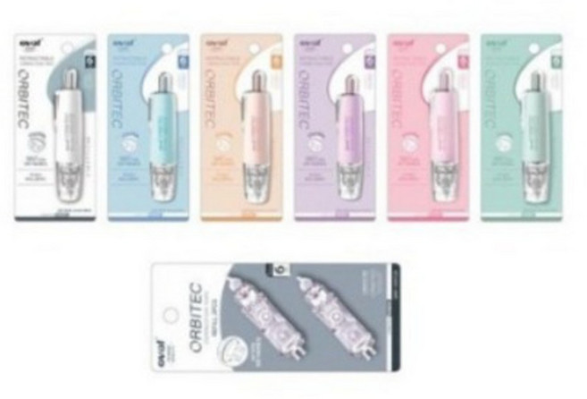 오발 노크식 수정 테이프, NEW QSR-506마카롱화이트+리필2P, 1세트