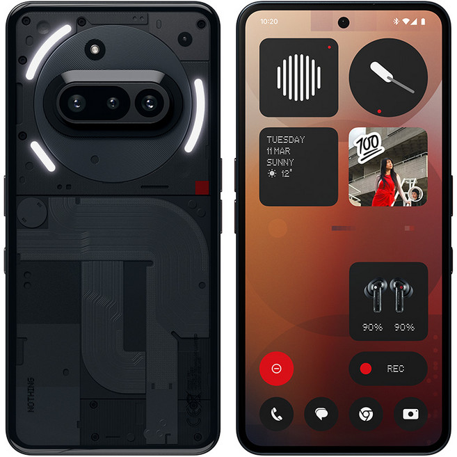 낫싱 Phone (3a) 휴대폰 자급제폰 광학줌 4K 동영상 NFC 지문센서, 128GB, 블랙