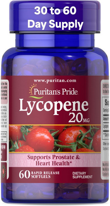 퓨리탄스프라이드 라이코펜 20mg 소프트젤 Puritans Pride Lycopene, 1개, 60정, 60정