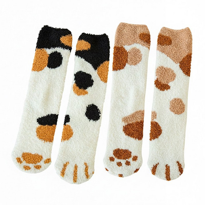 제더악 고양이발 2종 세트 수족냉증 보온 수면양말