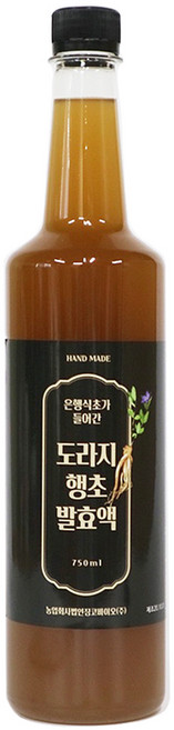 은행식초에 도라지를 넣은 도라지식초 750ml, 1개, 1개