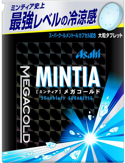 아사히 식품 민티아 메가콜드 50정입 4개 캔디 사탕, 50g
