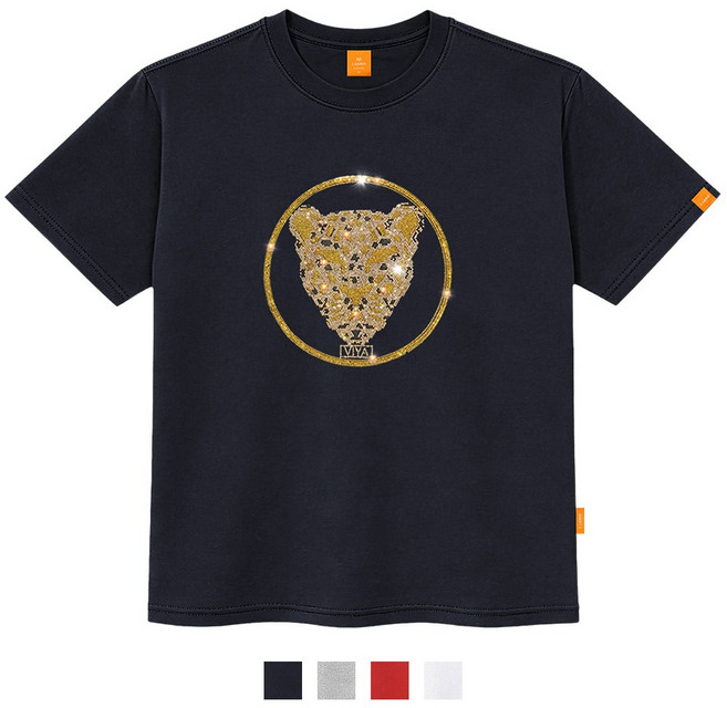 엘라모 큐빅레오파드 반팔 티셔츠 남녀공용 빅사이즈 S~4XL