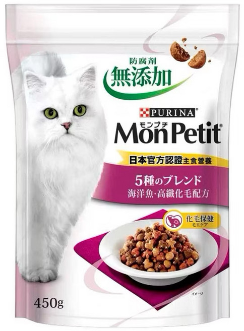 PURINA Mon Petit 貓倍麗 海洋魚 高纖化毛, 1.36kg, 1包, 混合口味