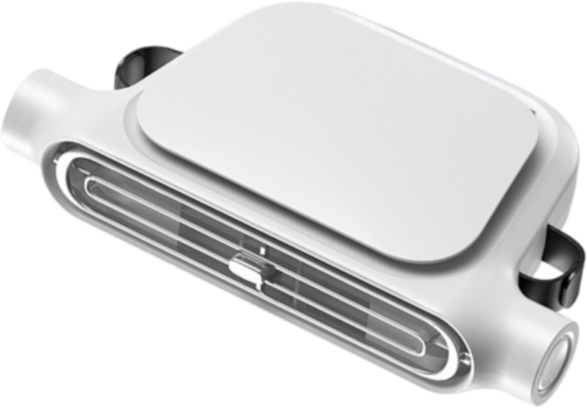 루베라 차량용 선풍기 헤드레스트 선풍기 무선 배터리 듀얼팬 3단 풍속 저소음 뒷좌석 쿨링 USB 충전, 화이트, KIX09