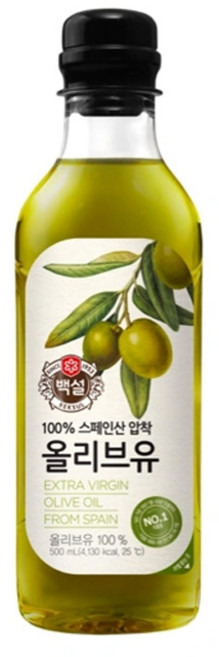 백설 엑스트라버진 압착 올리브유, 500ml, 1개