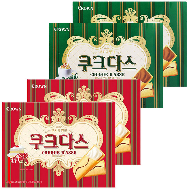 쿠크다스 화이트 중 128g x 2p + 커피 중 128g x 2p 세트, 512g, 4세트