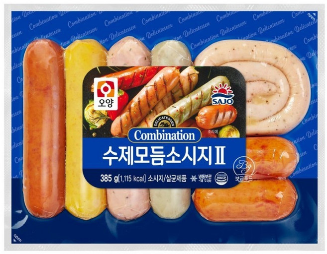 사조오양 수제모듬소세지2, 385g, 3개