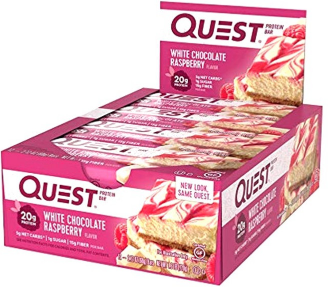 QUEST NUTRITION 高蛋白能量棒 白巧克力覆盆子口味, 60g, 12條
