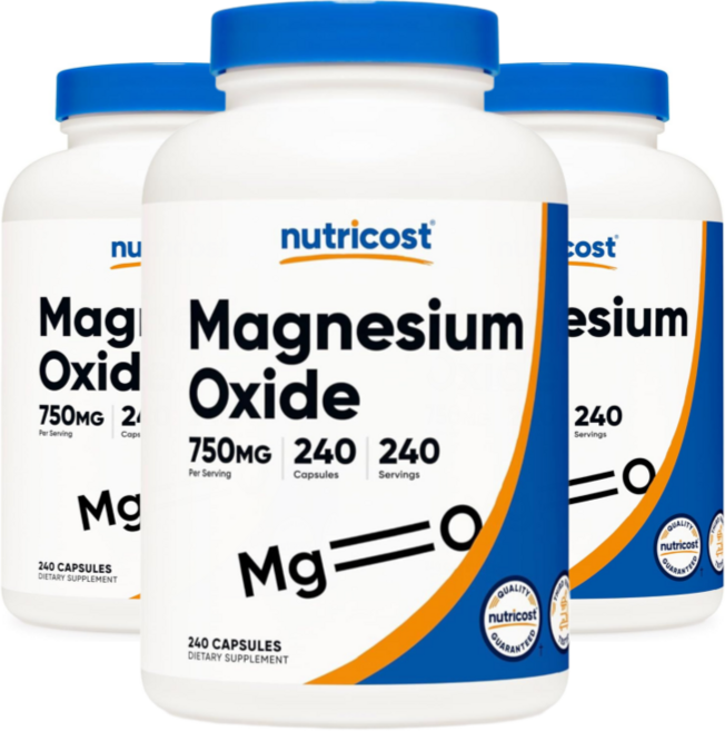 뉴트리코스트 마그네슘 옥사이드 750mg 240캡슐 3병, 3개, 240정