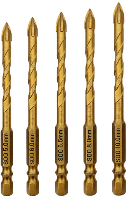 수코리아 타일 유리 다용도 멀티 드릴 비트 기리 화살촉비트, 화살촉비트 5종세드 [5가지 사이즈], 1개