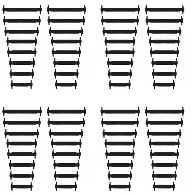 매듭없는 실리콘 신발끈 늘어나는 운동화끈 64p 4컬레용