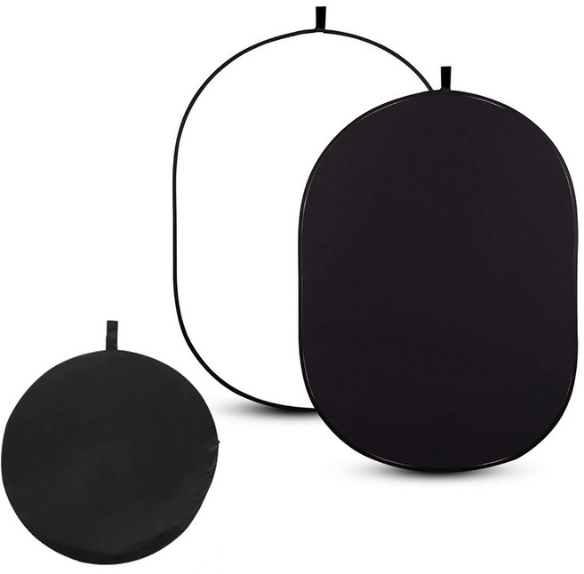 촬영용 원터치 배경판 블랙 화이트 양면 1m x 1.5m 면소재 유튜브 방송 홈스튜디오, 배경판 단품(스탠드 포함 안함), 1개, AC503MW