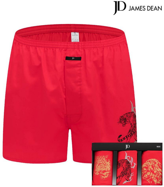 제임스딘 남자 빨간팬티 트렁크 순면 3매입 세트
