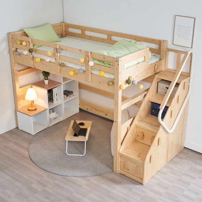 [에보니아] 하이디 원목 슈퍼싱글 벙커침대 (매트리스 옵션선택), 매트제외_내추럴