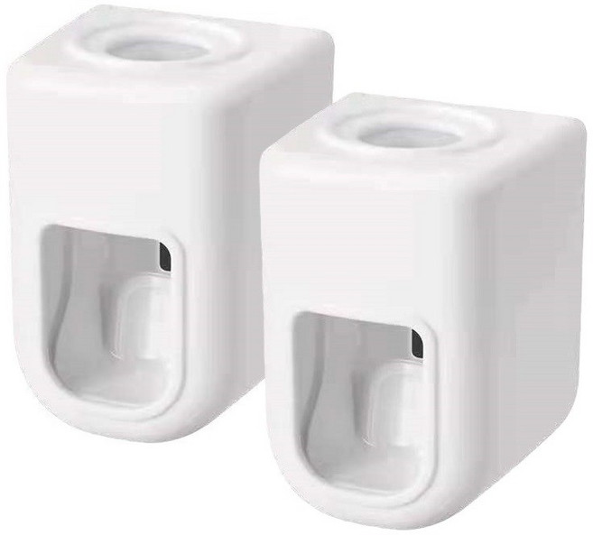 심플훅스 무타공 접착식 자동 치약 디스펜서, 2개, 화이트