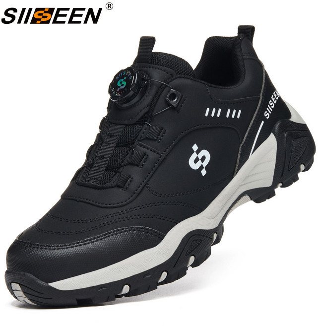 SIISEEN남성 사계절 안전화 다이얼 노브 미끄럼 방지 내마모성 편안한 작업화S-2226