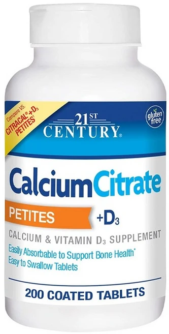 21st Century Calcium Citrate + D3 Petites 칼슘 시트레이트 플러스 D3 페타이트 200타블렛, 1개, 200정 - 쿠팡