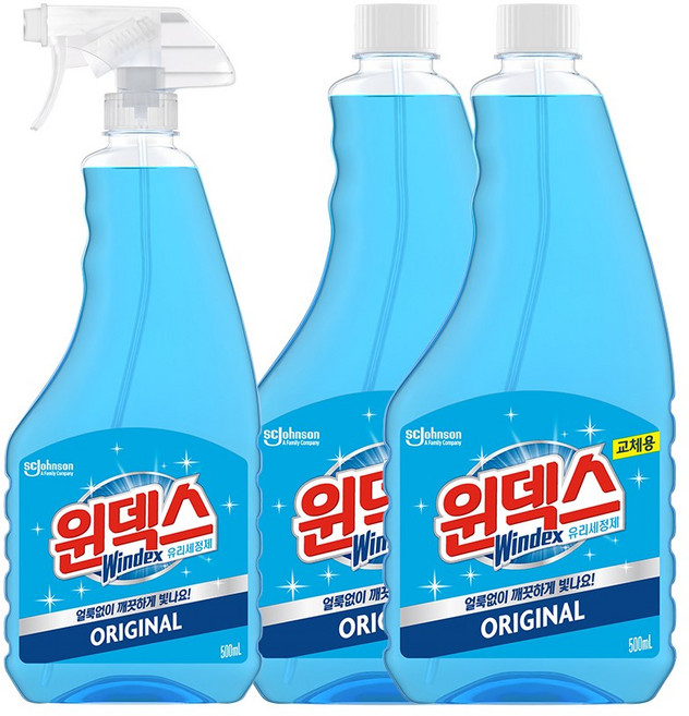 윈덱스 유리 세정제 본품1개 + 리필2개, 1개, 660ml