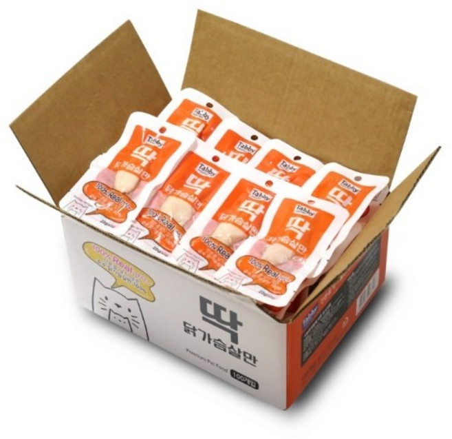 100개입/고양이 통살간식 닭가슴살 22g 살코기 길냥이, 100개