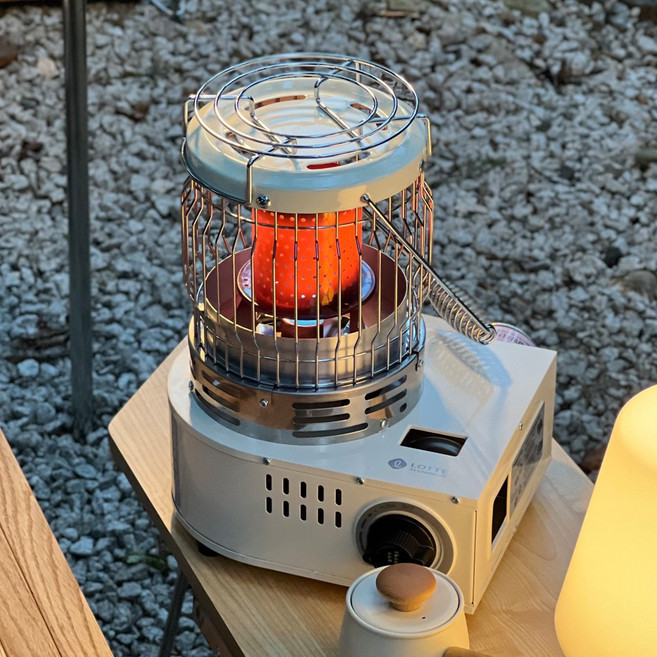 롯데 LCT-3300 휴대용 캠핑난로 낚시 차박 부탄 가스 히터 이동식 (가방포함), LCT-3300 (아이보리)