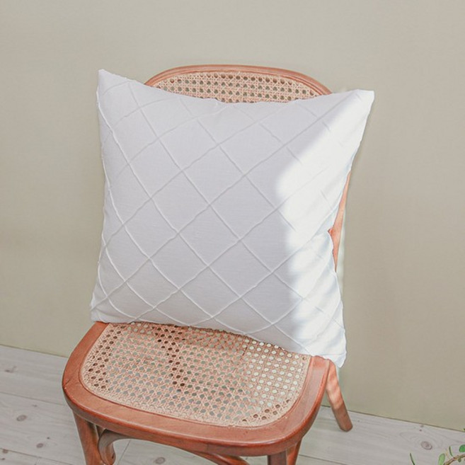 다하임 린넨 100% 무지 핀턱 쿠션커버 50x50cm [1시주문건까지 당일출고]