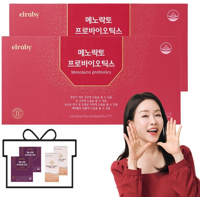 [휴온스N 공식] [12일분 추가증정] 메노락토 프로바이오틱스 갱년기 유산균 yt1, 2개, 90정