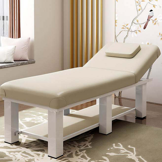 마사지 침대 등지압 안마 반영구 미용 배드 한의원 침대, 아이보리