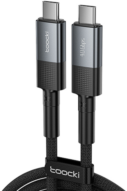 Toocki USB4 8K 썬더볼트4 호환 40Gbps PD C타입-C타입 240W 1m 충전케이블, 그레이, 1개