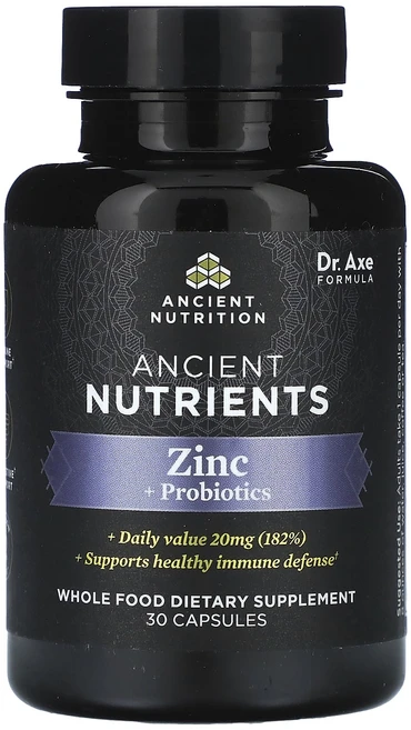 Ancient Nutrition 아연 + 프로바이오틱스 30 캡슐, 30정, 4개 - 쿠팡
