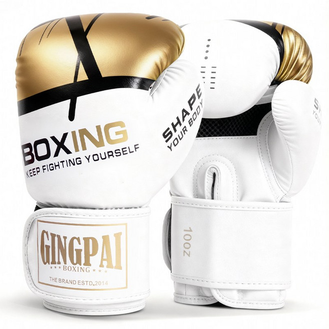 GINGPAI 깅파이 권투 글러브성인 남녀 초보자 트레이닝 글러브 GDJBQT, 1세트, 화이트