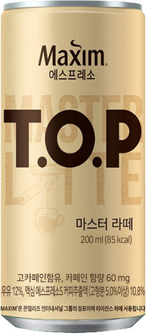 맥심 티오피 마스터라떼200ml 6x6 총36개입, 200ml, 36개