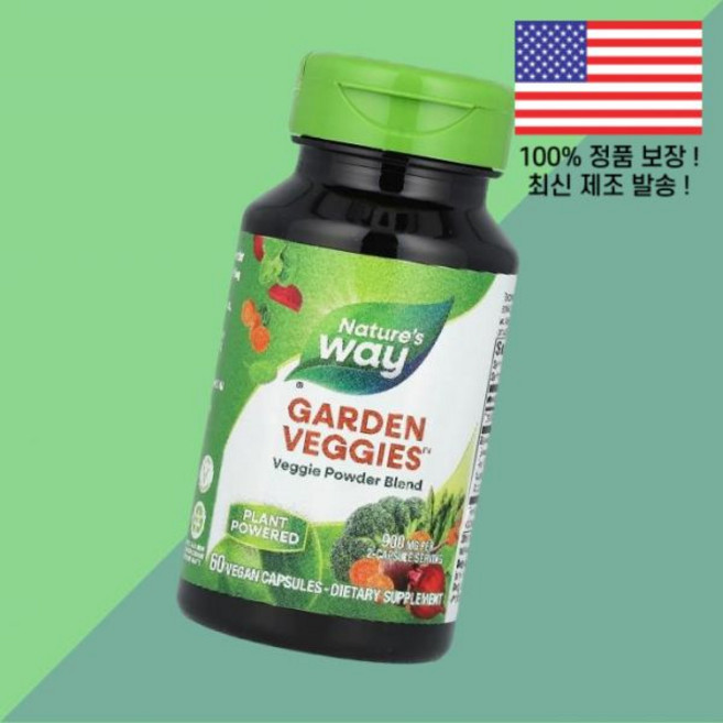네이처스 웨이 가든 베지 파우더 가루 분말 블렌드 식물성 베지캡슐 60캡슐 Nature's Way Garden Veggies Veggie Powder Blend 60 Vegan, 1개, 60정