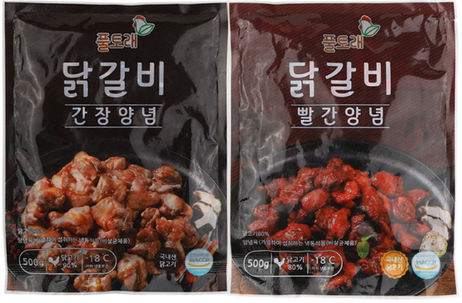 풀토래 매콤 간장 양념닭갈비 2팩, 2개, 500g