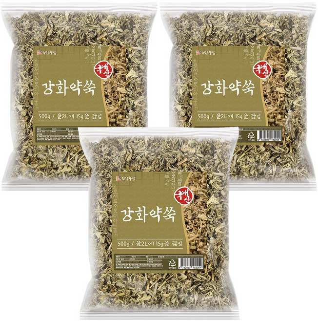 건강중심 국산 강화군 강화약쑥 말린 사자발쑥 약쑥, 3개, 500g