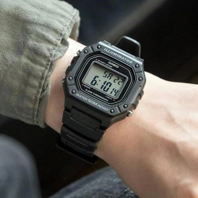 무료각인 카시오 남성 전자 군인시계 W-218H-1A
