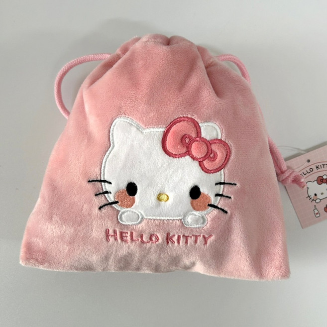 일본 정품 산리오 헬로키티 파우치 조리개 화장품 복주머니