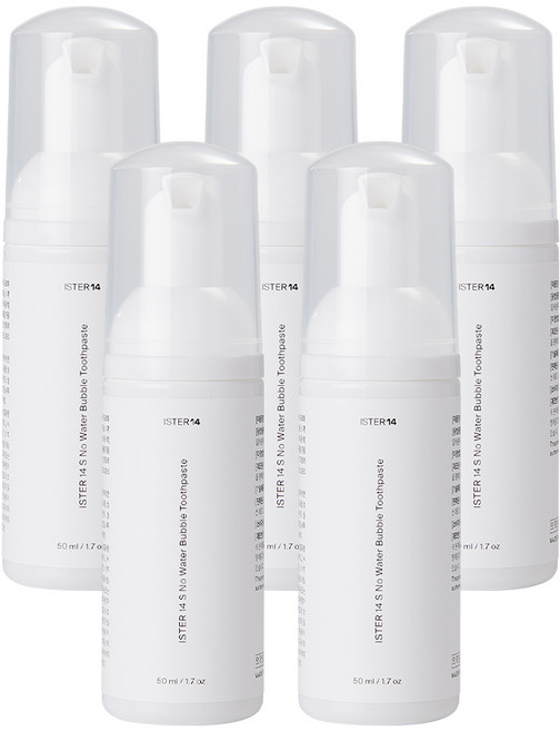 이스터14 S 노워터 에센셜오일 함유 충치균 박멸 버블 치약 구취 입냄새 제거, 50ml, 5개