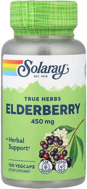 Solaray True Herbs 엘더베리 베지 캡슐 100정, 1개 - 쿠팡