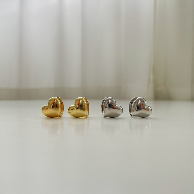 러블리하트통통귀걸이 데일리하트링귀찌 패션이어커프포인트템