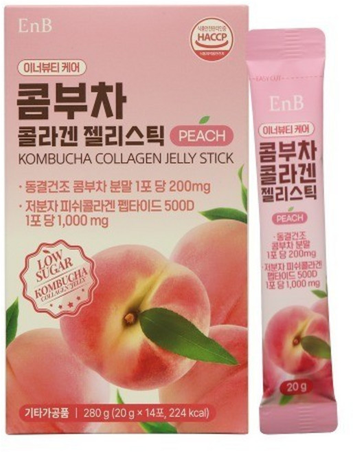 EnB - 콤부차 콜라겐 젤리스틱 20g x 14포, 1개