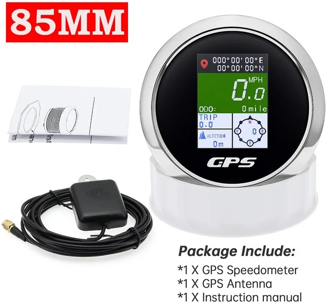 오토바이 요트 자동차 방수 주행 거리계 ODO COG 9-32V에 대 한 안테나와 TFT 화면 85mm GPS 속도계, 01 85MM Gauge BS