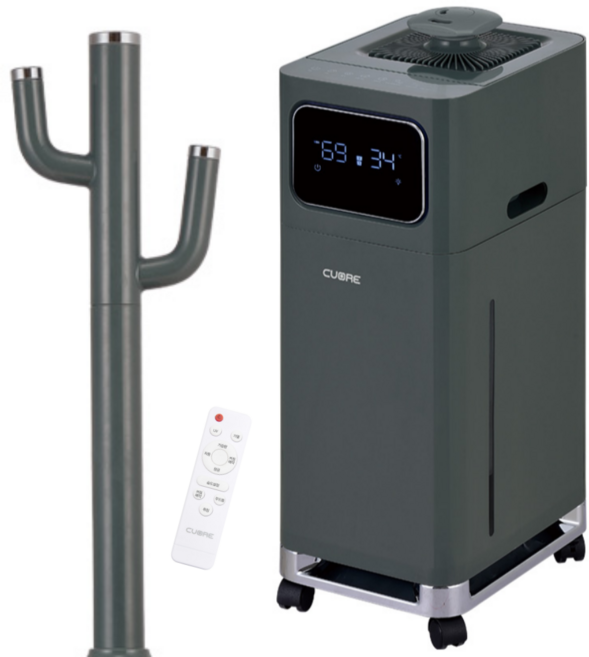 NEW 까르페 가열식 가습기 PRO 쿠오레 UV+안심살균 대용량 복합식 무드등 타워형 굴뚝 가습기 17L(전용 무선리모컨 증정), NEW 복합식가습기 PRO - 그레이